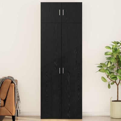 vidaXL - Opbergkast - 3 - st - Zwart - Eiken - 80 - x - 42,5 - x - 225 - cm