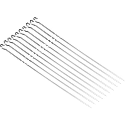 10 Pièces Brochette Plate Barbecue Acier Inoxydable Outil de Grillade pour Fête Activités de Plein Air white