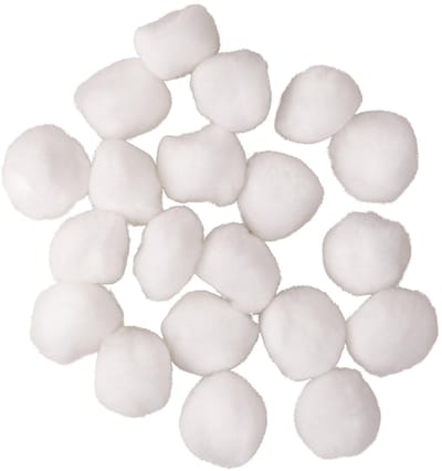 Rayher Hobby/knutsel pompons - 20x stuks - D38 mm - wit - pompoms - hobby en knutsel materiaal