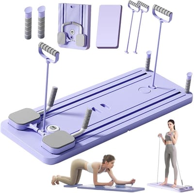 Pilates Reformer Board Set met Automatische Rebound en Opvouwbare Buikplank voor Thuis