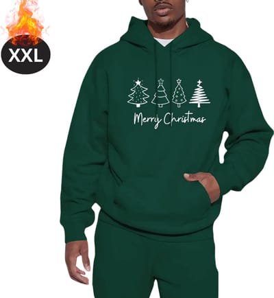 Bovista Kersttrui - Heren - Foute Kersttrui - Christmas Sweater - Kerst Sweater - Kerstboom - Christmas Jumper - Hoodie - Donkergroen - XL