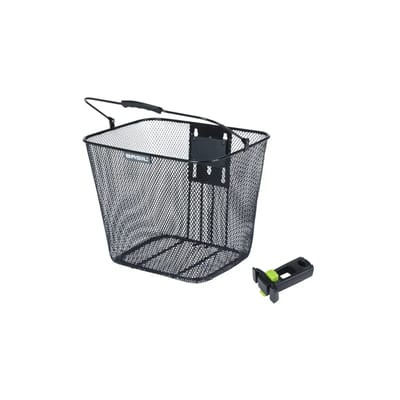 Basil Bilbao - Afneembare fietsmand - Staal - Zwart - Incl. stuurpenhouder - In hoogte verstelbaar - Comfortabel hengsel