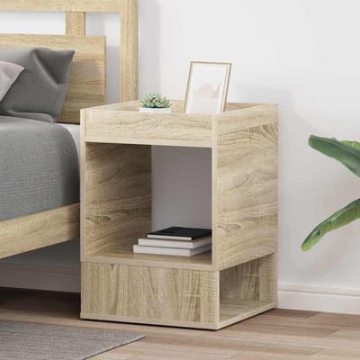 Bijzettafel set - Nachtkastjes Hout - Woonkamer Decoratie - Stabiele Constructie - 40x40x56 cm - Sonoma Eiken