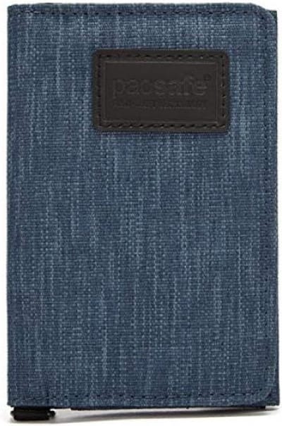 Pacsafe Portemonnee - 11.5 x 8 x 1.8 cm - Pasjeshouder - RFID-beveiligd - Scanvak - Recycled polyester - Lichtgewicht - Blauw