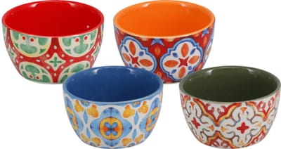 Home & Styling Kommen - Set van 4 stuks - Ø10xH6cm - Multi