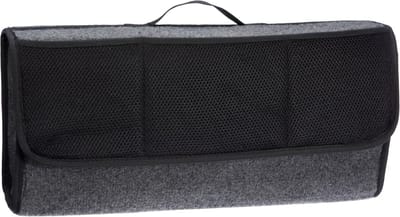 Kofferbak Organizer Vilt 50x20x13 cm - Auto Opbergtas met Klittenband - Antislip Compacte Opberger voor Gereedschap, Gevarendriehoek en Boodschappen - Grijs