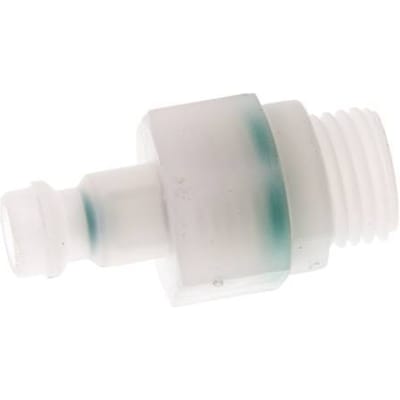 PVDF DN 5 Koppeling Insteeknippel G 1/4 inch Buitendraad Dubbele afsluiting