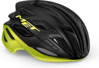 MET Estro MIPS Fietshelm Mannen & Vrouwen – Race Fietshelm Volwassenen - Maat M (56-58cm) - Black Lime Yellow Metallic Matt Glossy
