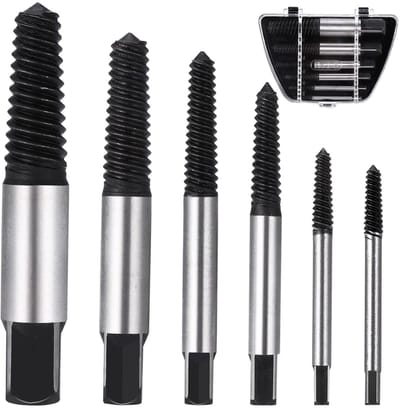 Dailygoods- Schroevendraaierbits set - 6-delige set - Beschadigde schroefverwijderaar - Zwart geoxideerde afwerking - Voor M3-M25 schroeven - Comfortabel en efficiënt