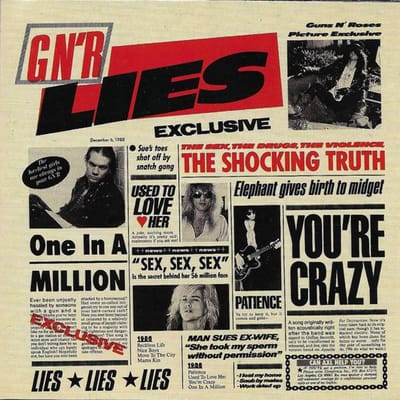 CD GUNS N' ROSES - G N' R Lies 9241982 Geffen Records 1988 Canada Rock Gebruikt