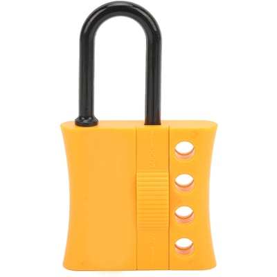 4 Gaten Lockout Hasp Slot Geïsoleerde Veiligheid 6mm Beugeldiameter voor Elektrische Isolatie Explosie yellow