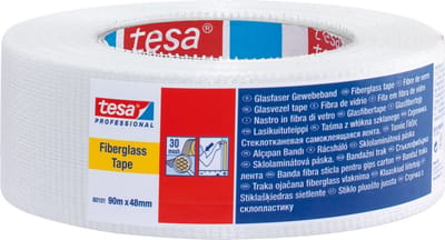 tesa® Professional - Glasvezeltape - Gipsplaatverbindingen - Zelfklevend - Wit - 45m x 48mm