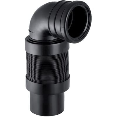 Geberit Duofix wand aansluitbocht - met flexibel aansluitstuk - 90mm - zwart