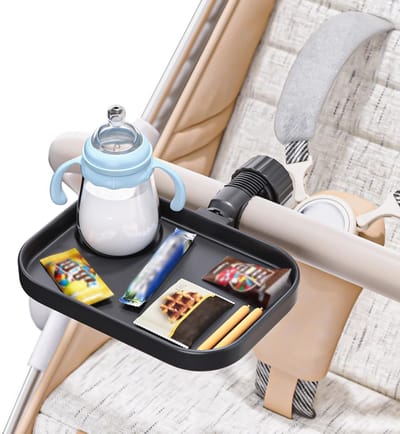 Universele 2-in-1 Kinderwagen Snackbak met Drinkhouder - Compatibel en Eenvoudig te Installeren