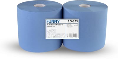 Gerecycled 3-laags Poetspapier, Blauw, 26 cm, 500 Vellen per Rol