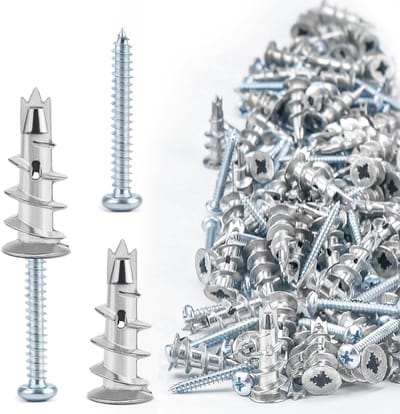 SnelShoppen - Plafondpluggen Metalen Zelfborende Gipsplatenpluggen met Gipsplaat Schroeven (60 stuks) voor Bevestigen aan Gipswanden