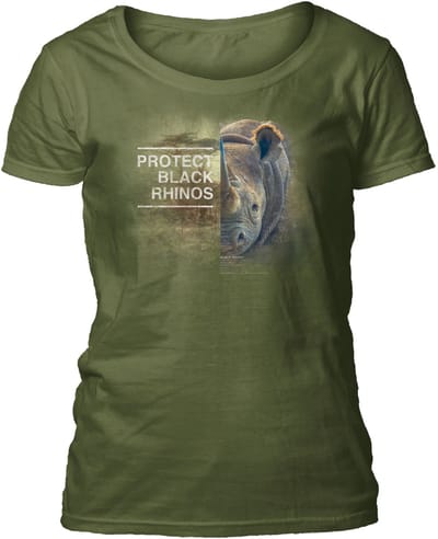 Ladies T-shirt Protect Rhino Green M