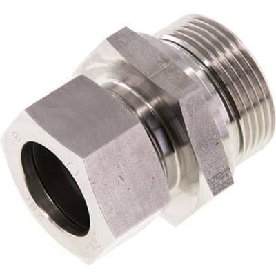 G 1 1/4'' Buitendraad x 28L RVS Rechte Snijring Koppeling met FKM Afdichting 160 Bar DIN 2353 - FL2S-MC-STFP-114G-28-L
