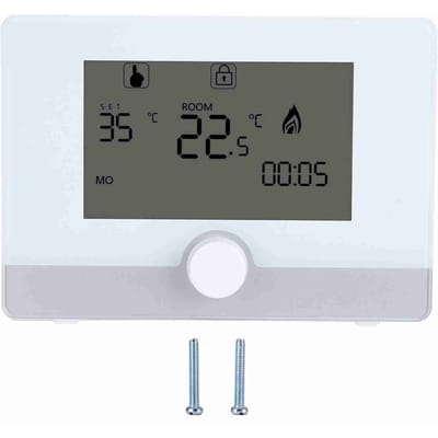 Programmeerbare Thermostaat Temperatuurregelaar voor Wandhangende Ketel Verwarmingssysteem Zwart wit