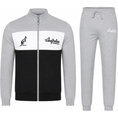 Australian - Heren Homewear Joggingpak - Grijs/Zwart - Maat XL