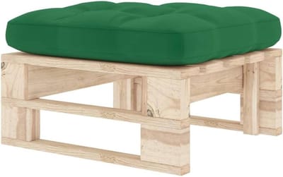 Houten Pallet Poef - Tuinvoetsteun Kruk - Ontspannen Buiten - Geïmpregneerd Grenenhout - 60x60x25 cm - Groen