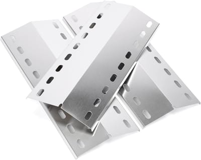40 x 17 cm Verbrandingsdeksel Verwarmingsplaat Vervangonderdelen voor Landmann Grill - RVS Vlamverdeler en Warmteschild Accessoires Set van 3