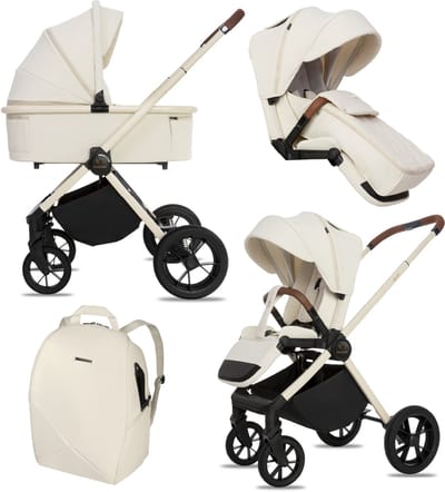 BabyLux® Kinderwagen 2in1 BOLDO, Opvouwbare Lichtgewicht Kinderwagenset Incl. Reiswieg, Buggy Sportzitje, Luiertas En Meer Accessoires, 4 Verstelbare Standen, 0-22kg (0-4 Jaar), Uv-Bescherming 50+