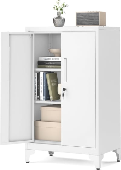 SONGMICS - Archiefkast - Opbergkast met Slot - Voor Garage of Kantoor