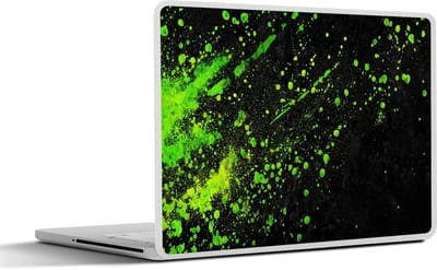 Laptop sticker - 10.1 inch - Gaming - Spetters - Groen - Chaotisch - Groen - 25x18cm - Laptopstickers - Laptop skin - Cover