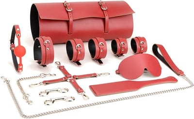 Nooitmeersaai - BDSM - Bondage set - Extreme - Sex Toys voor Koppels rood compleet 10-delig