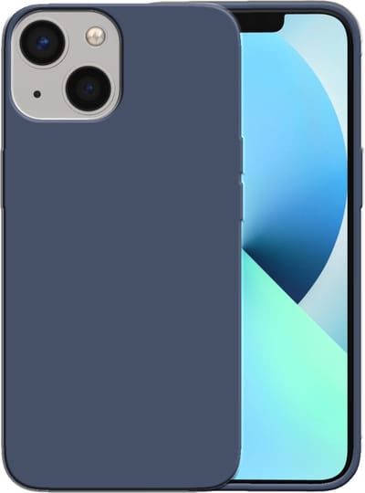 Smartphonica Siliconen hoesje voor iPhone 13 Mini case met zachte binnenkant - Donkerblauw geschikt voor iPhone 13 Mini