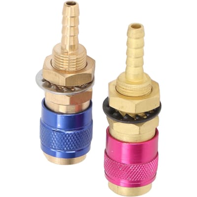 Watergekoelde Gasadapter Draagbare Messing Snelkoppeling met Stekker voor PTA DB MIG TIG Lasbrander 6mm / 0.24in Dia