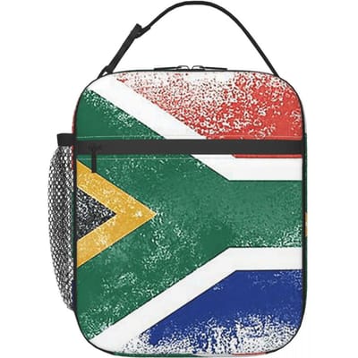 Zuid-Afrika Vlag Geïsoleerde Lunchtas voor Kinderen School Koeltas Thermische Voedseldoos Tote Draagbare Lunchboxen Container One Size