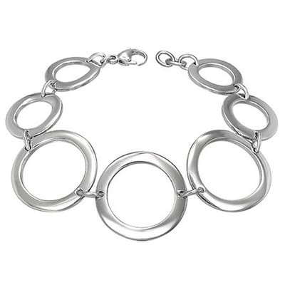 Armband - Robuuste - RVS - 7 ronde bedel - schakels - zilverkleurige. Deze armband is een prachtige aanwinst voor elke sieradencollectie. Voel je geweldig met deze designarmband!
