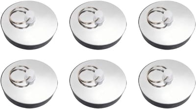 Afvoerstop Set - Douchegoot Stop - Water Dicht Maken - Praktische Ring - 6 Stuks - Zwart
