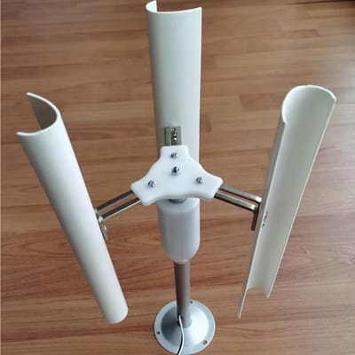 Windturbine Generator - Kleine Windmolen - Energie Opwekken - Verticale As Ontwerp - 22 x 42 cm - Grijs