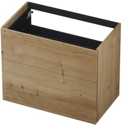 INK - Onderkast 2 Laden Push To Open 65cm Fineer Eiken - 800x450x650 Mm - Ash Grey Fineer