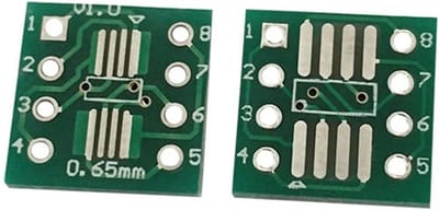 SOP8 Adapter Board - IC Converter - Elektronica Prototyping - Twee Pin Afstanden - 70 Stuks - Groen