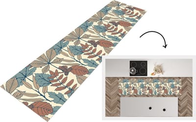 Keukenloper - Loper keuken - Herfst - Patronen - Bladeren - 200x50 cm - Keukenloper vinyl