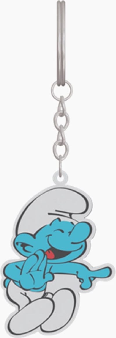 Lachende lolsmurf - metalen sleutelhanger - eenzijdig bedrukt - 6 cm