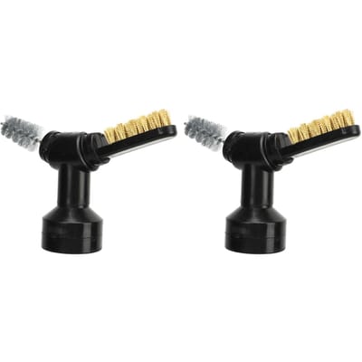2-delige set auto-accuborstels, accubeschermingsreinigers, stof- en roestverwijderende handgereedschappen. black