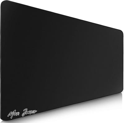 Mrs. Jones XXL Gaming Muismat 900 x 400 mm - randloze randen - anti-slip - verlengde Mouse Pad - bureauonderlegger - snelheid precisie - zwart .