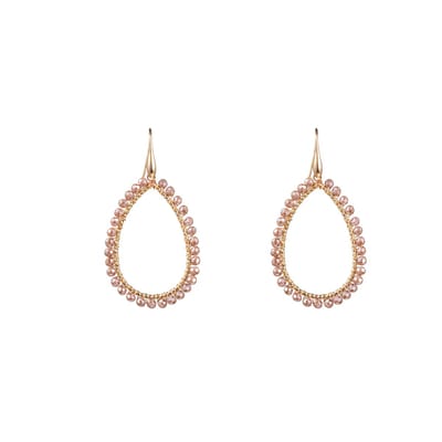 Go Dutch Label Oorhangers open druppel smal Nude