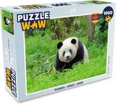 Puzzel Panda - Gras - Dier - Legpuzzel - Puzzel 1000 stukjes volwassenen