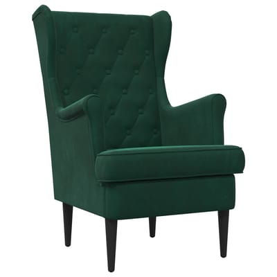 vidaXL - Fauteuil - Donkergroen - Fluweel