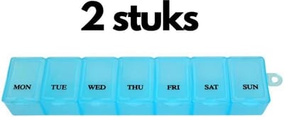 Small Goods Plus Pillendoosje 7 Dagen - Blauw - 2 Stuks