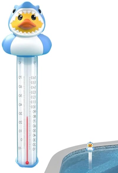 Drijvende thermometer - Water temperatuurmeter - Vijver en zwembad - Schattig eend ontwerp - 9 Centimeter - Haaieneend