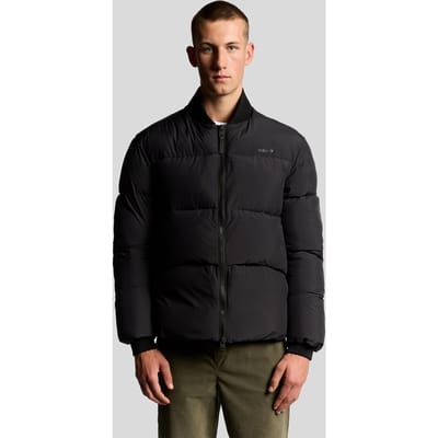 Lyle & Scott Puffer Bomber Jacket Jet Black Maat: S | Winterjassen Outlet | Heren | Zwart