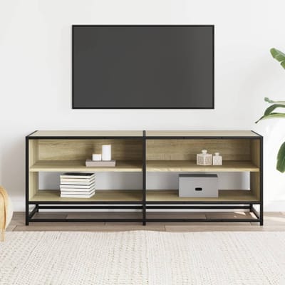 vidaXL - Tv-meubel - 120,5x40x46cm - bewerkt - hout - metaal - sonoma - eikenkleurig