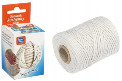 Ravi Serie - Katoenen Keukentouw - 40m - Witte Kleur - Voedselveilig